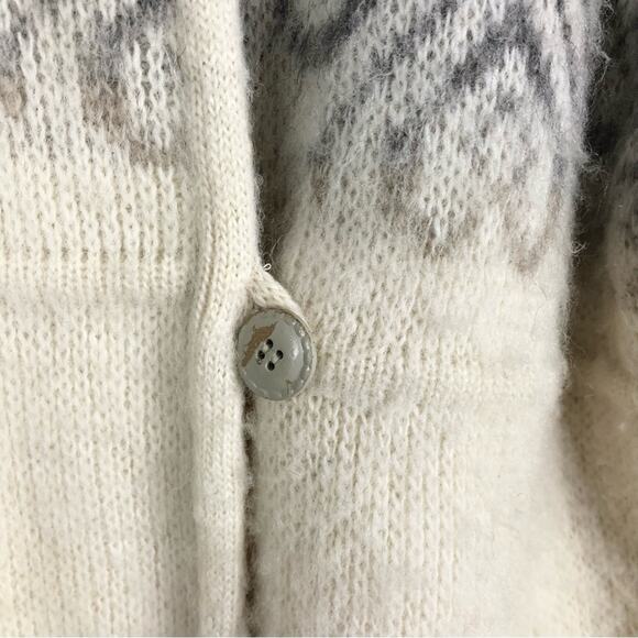 Vintage Alafoss Of Iceland Wool Fairisle Trench Coat M - Picture 7 of 13